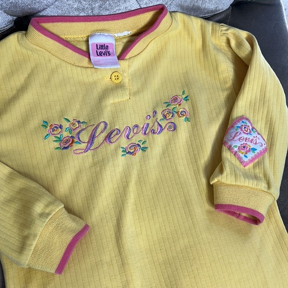 Little Levi’s vintage puff sleeve embroidered floral cotton top - Picture 2 of 8